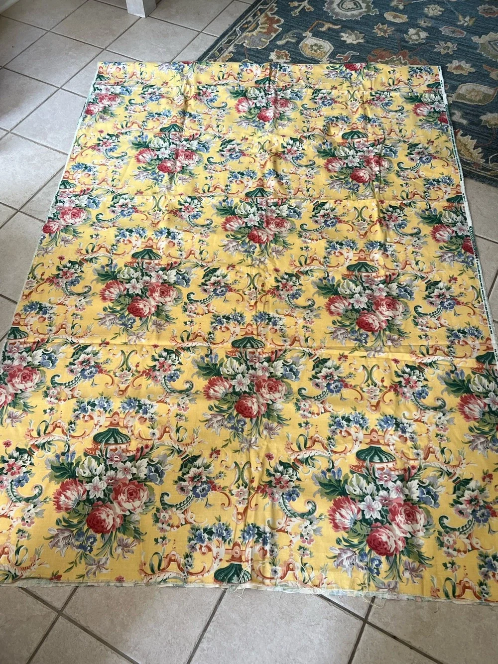 Vintage Atelier Originals 1991 Floral Decorator Fabric 4.33 Yards 55” Wide